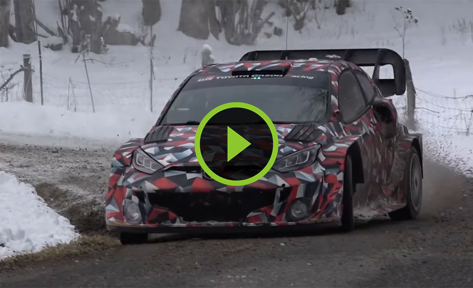 Video Ogier Snow Test Wrc Rallye Monte Carlo 2022 Toyota Yaris Rally1 Rallysupport